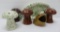 Vintage MCM ceramic mushroom toadstool shakers, flower frogs, frog soap holder,speckled tray