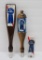 Three Pabst Blue Ribbon tapper handles, 6