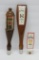 Three vintage Andeker beer tap handles