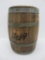 Schlitz wooden keg, Schlitz wood burned on lid, 15