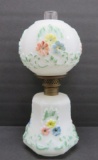 Small handpainted milk glass lamp, 9