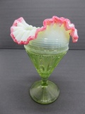 Vasoline glass vase, 7