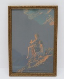 Framed Maxfield Parrish Print, Contentment, 7 1/2