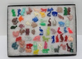 62 plastic animal Cracker Jack toy prizes, 1 1/2