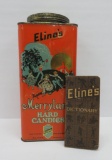 Eline's Merryland Hard Candy tin and 1923 Eline's Dictionary, Milwaukee Wis