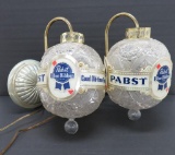 Pair of Pabst Blue Ribbon crystal plastic wall sconces, work, rotating