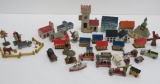 Over 40 pieces of German wooden village pieces and vehicles