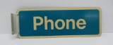 Metal Phone sign, two side flange, 17