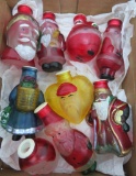 Nine lovely glass Santa bulb covers, 2 1/4