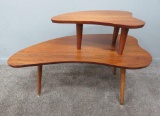 Mid Century Modern Two Tiered Atomic Shape End Table