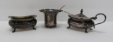 Three silver plate salts, 2 1/2