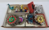 Vintage Christmas lot, retro reflectors, lantern shape bulbs and candle Mirostar reflectors