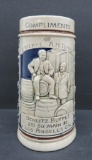 Schlitz stoneware stein, cobalt, Milwaukee, 5