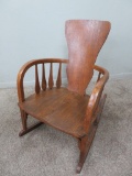 Unusual Bentwood hardwood Rocking Chair