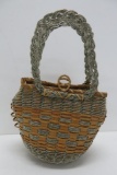 Early Basketweave Bucket Bag