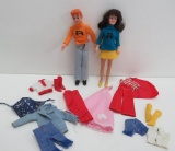 1975 Archie Enterprises Archie and Veronica Dolls with Extra Clothes
