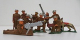 Vintage Metal Soldier Grouping with Dog and Weapons