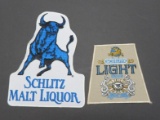 Two vintage Schlitz back patches, 9