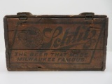 Large wooden Schlitz crate, 12