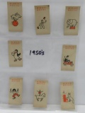 Eight 1950's Cloudcrest Creations Minute Movies, Vintage Cracker Jack toy prizes