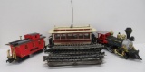 Bachmann United Traction streetcar and Denver Express train engine, caboose and track