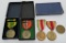 Two Spanish Am War medals, Marine Expeditions medal, two Wis WWI Mexican Border medal