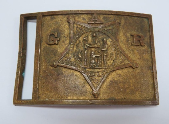 Original GAR belt buckle, 1861-1866, 3" x 2"