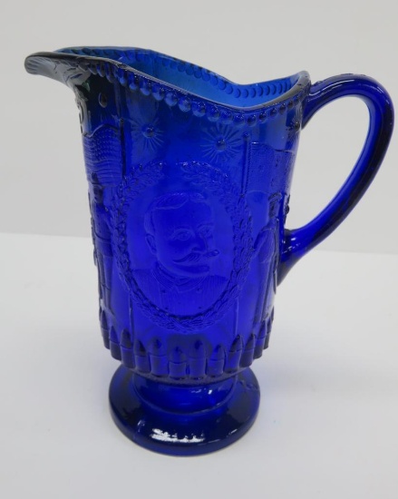 "Gridley you may fire when ready" cobalt pitcher, 8 3/4"