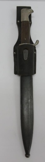 K98 Nazi German Dress bayonet, Krebs maker, with sheath and leather hanger