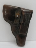 WWII German leather holster for pistol with magazine, C2 Model 27