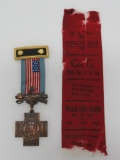 Spanish American War Veterans medal and ribbon from Co G Wausau