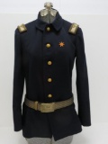 M1883 Officer's fatigue blouse and Indian War period officers belt with buckle