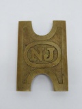 Original Model 1887 cartridge belt buckle, late model 1890, 45-70, NJ, New Jersey