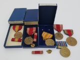 Six US Campaign medals, three with ribbons