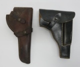 WWII German black P 35 Holster and brown holster