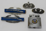 WWII pins and lighter