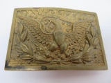 Spanish American War Era brass belt buckle, antique, 3