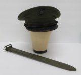 WWII dress Marine Corp hat with hat badge and 17