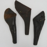 Three leather Civil War Era holsters, 9