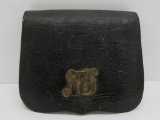 Black leather ammo box, 7 1/2
