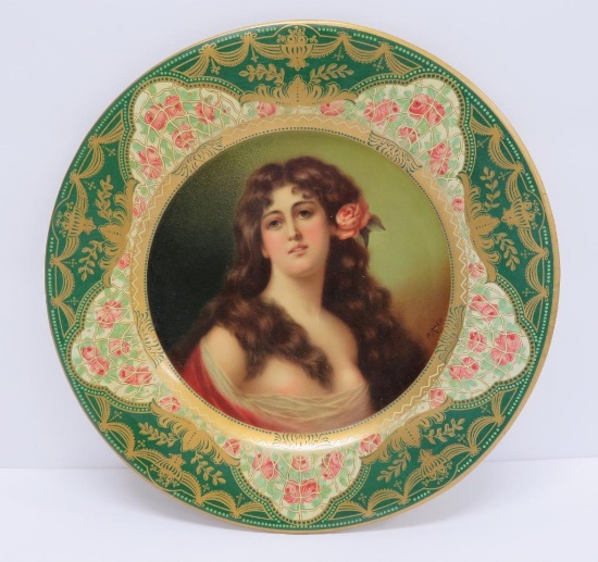 Anheuser-Busch's Malt Nutrine portrait plate, woman, Vienna Art Plate, 10"