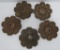 5 Cast iron architectural rosettes for securing brick walls, tie rods for exterior, 7 1/2