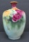 J Pouyat Limoges (JPL) France porcelain vase, roses, 12