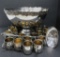 FB Rogers silver plate punch bowl set with 20 cups and ladel