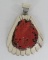 South West coral pendant, 2 1/2