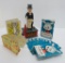 Uncle Sam plastic mechanical bank and 12 cardboard bank books for childrens savings