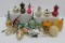 20 figural Christmas ornaments, birds, fish, fruit, slipper and tea pots