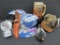 Ducks Unlimited collectibles, hats, knife, stein, and mini decoy