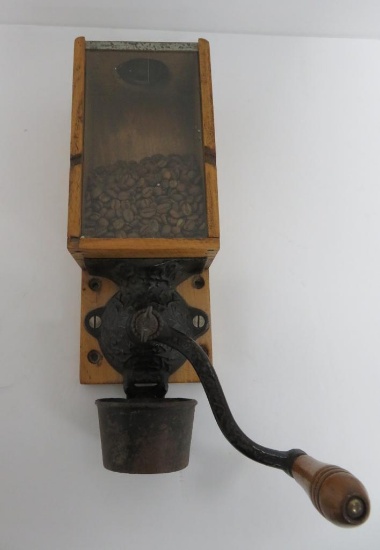 Vintage wall coffee grinder, 14"
