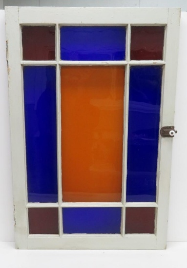 MCM colored glass panel door, 35 1/2" x 23 1 /2"